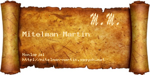 Mitelman Martin névjegykártya